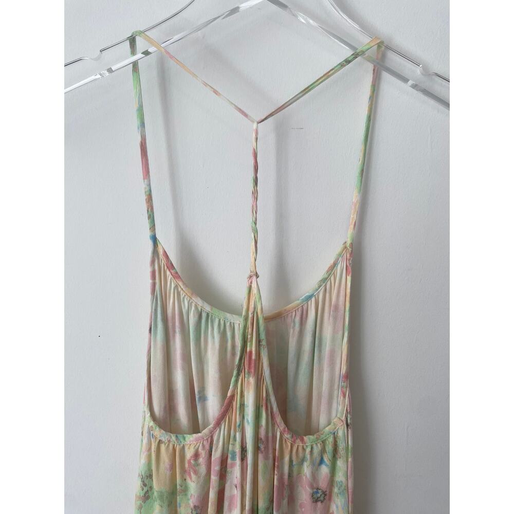 NAF NAF FLORAL RACERBACK RUFFLE MAXI DRESS SIZE MEDIUM - Picture 5 of 8